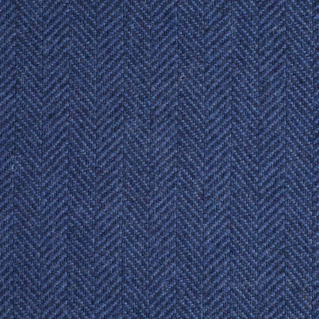 Preview: Wollstoff Schurwolle Tweed Fischgrat marineblau grau
